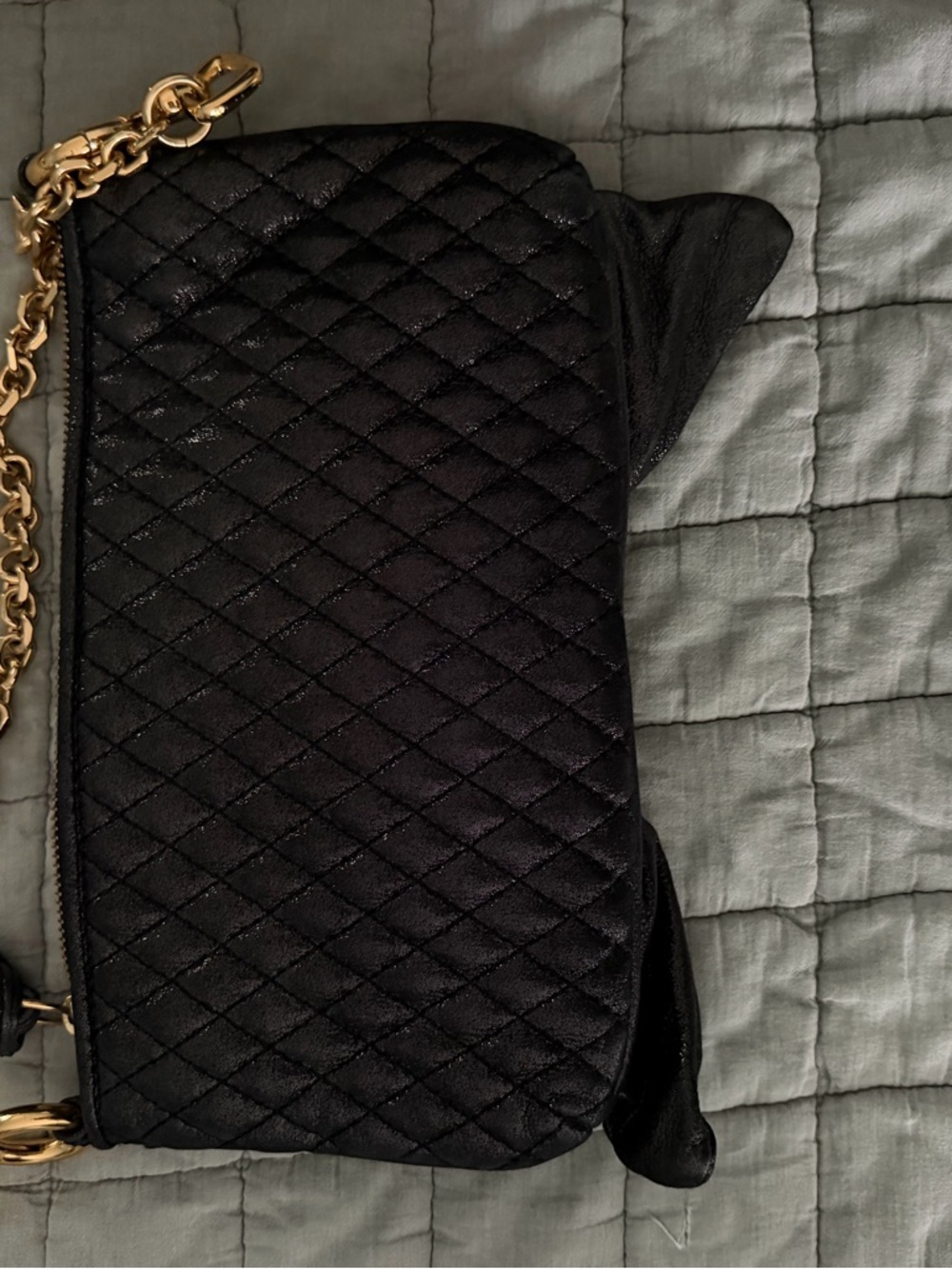 Juicy Couture Black Quilted Bow Crossbody with Gold Hardware - Picture 5 of 5